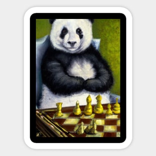 Panda Plays Chess Sticker